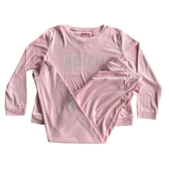 Juicy Couture Two Piece Velvet Pajama Set - Picture 1 of 13